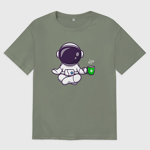 Женская футболка оверсайз Space coffee yoga / Авокадо – фото 1