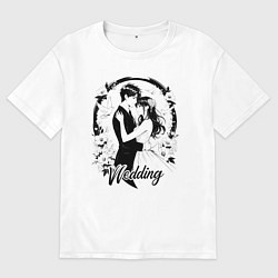Футболка оверсайз женская Свадьба аниме, цвет: белый