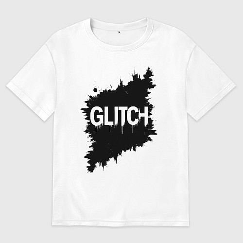 Женская футболка оверсайз Глитч-эффект хаос в пикселях / Белый – фото 1