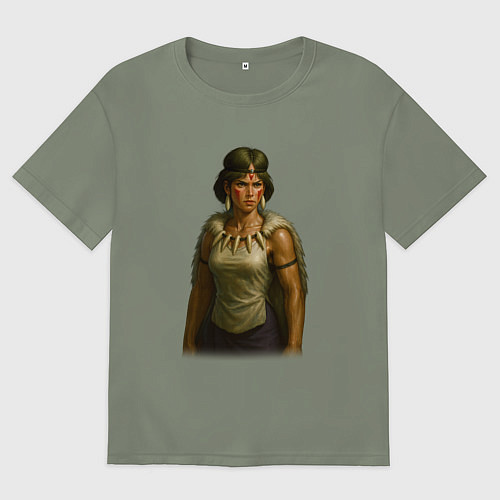 Женская футболка оверсайз Принцесса Мононоке реализм / Авокадо – фото 1