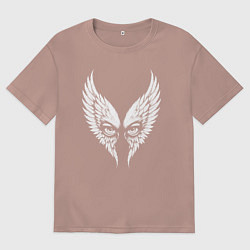 Футболка оверсайз женская Крылатый взгляд, цвет: пыльно-розовый