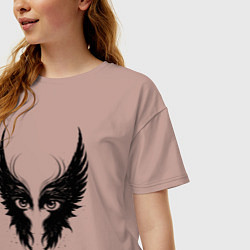 Футболка оверсайз женская Крылья взгляда, цвет: пыльно-розовый — фото 2