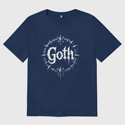Футболка оверсайз женская Печать гота, цвет: тёмно-синий