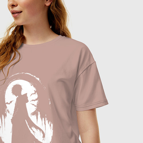 Женская футболка оверсайз Аниме гот / Пыльно-розовый – фото 3