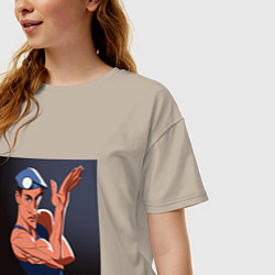 Футболка оверсайз женская Жан Клод Ван Дамм, цвет: миндальный — фото 2