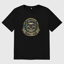 Футболка оверсайз женская Barber shop, цвет: черный