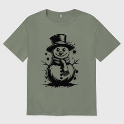 Женская футболка оверсайз Зловещий снеговик
