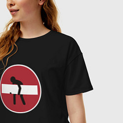 Футболка оверсайз женская Разрешить въезд, цвет: черный — фото 2