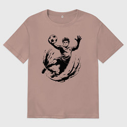 Женская футболка оверсайз Вратарь ловит мяч