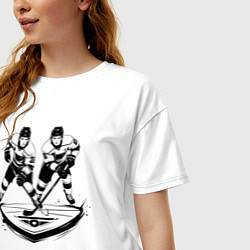 Футболка оверсайз женская Хоккейная дуэль, цвет: белый — фото 2