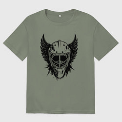 Женская футболка оверсайз Крылатая хоккейная маска