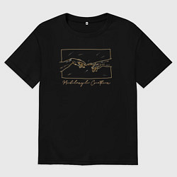 Футболка оверсайз женская Сотворение Микеланджело, цвет: черный