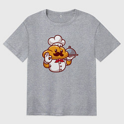 Женская футболка оверсайз Повар батон