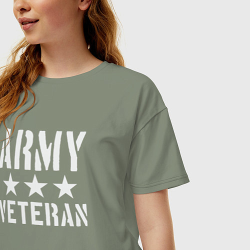 Женская футболка оверсайз Ветеран армии / Авокадо – фото 3