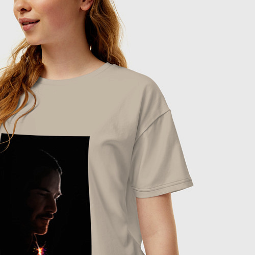 Женская футболка оверсайз John Wick in the dark / Миндальный – фото 3