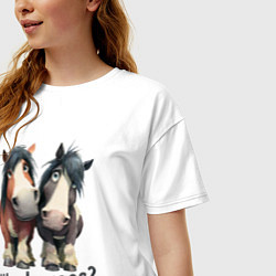 Футболка оверсайз женская Любитель лошадей, цвет: белый — фото 2