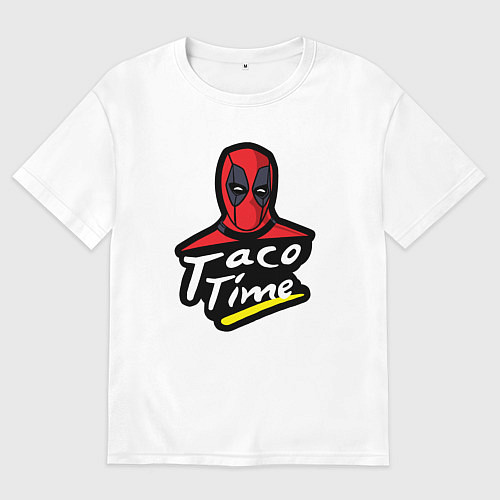 Женская футболка оверсайз Taco time / Белый – фото 1
