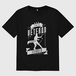 Футболка оверсайз женская Ветеран тенниса, цвет: черный