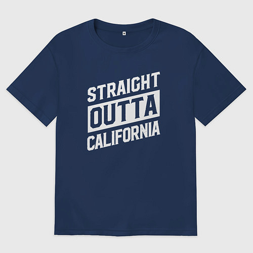 Женская футболка оверсайз Прямиком из Калифорнии / Тёмно-синий – фото 1