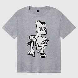 Футболка оверсайз женская Bart Simpsons Zombie, цвет: меланж