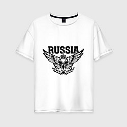 Футболка оверсайз женская Russia: Empire Eagle, цвет: белый