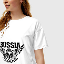 Футболка оверсайз женская Russia: Empire Eagle, цвет: белый — фото 2