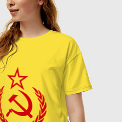 Футболка оверсайз женская СССР герб, цвет: желтый — фото 2