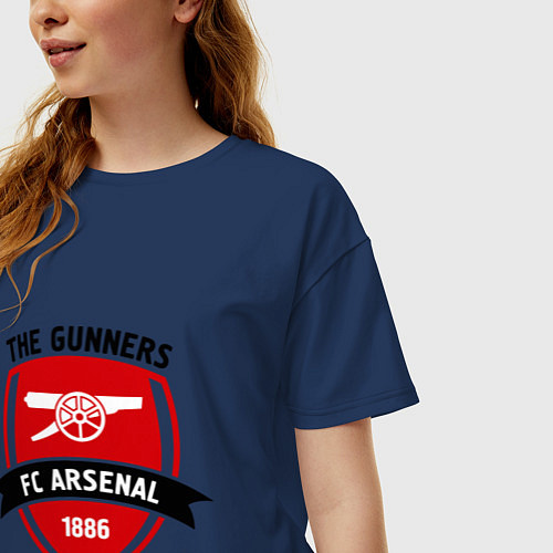Женская футболка оверсайз FC Arsenal: The Gunners / Тёмно-синий – фото 3