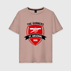 Футболка оверсайз женская FC Arsenal: The Gunners, цвет: пыльно-розовый