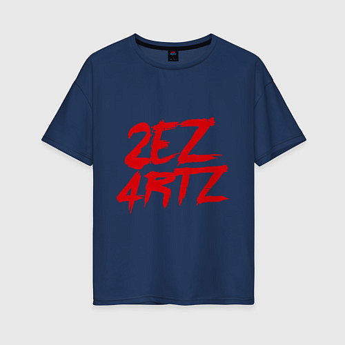 Женская футболка оверсайз 2ez4rtz / Тёмно-синий – фото 1