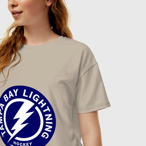 Женская футболка оверсайз HC Tampa Bay Lightning / Миндальный – фото 3
