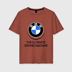 Футболка оверсайз женская BMW Driving Machine, цвет: кирпичный