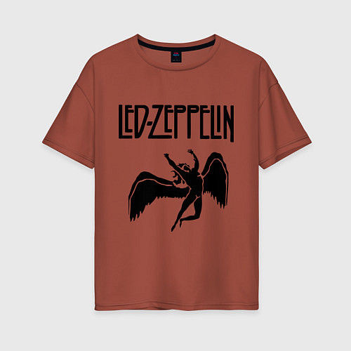 Женская футболка оверсайз Led Zeppelin / Кирпичный – фото 1