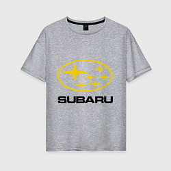 Футболка оверсайз женская Subaru Logo, цвет: меланж