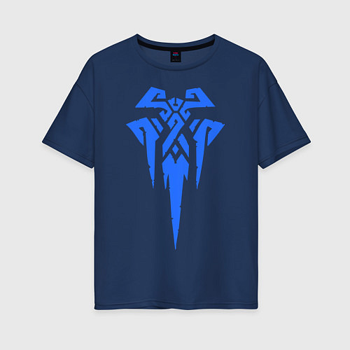 Женская футболка оверсайз Фрельйорд знак / Тёмно-синий – фото 1