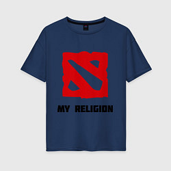 Женская футболка оверсайз Dota 2: My Religion