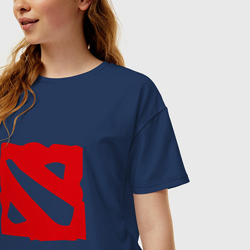 Женская футболка оверсайз Dota 2: My Religion / Тёмно-синий – фото 3