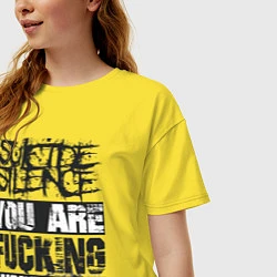 Футболка оверсайз женская Suicide Silence: You are Fucking, цвет: желтый — фото 2