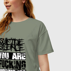 Футболка оверсайз женская Suicide Silence: You are Fucking, цвет: авокадо — фото 2