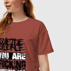 Футболка оверсайз женская Suicide Silence: You are Fucking, цвет: кирпичный — фото 2