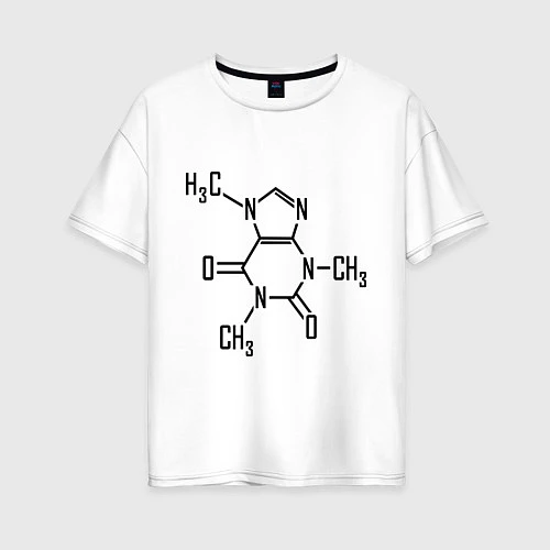 Женская футболка оверсайз Кофеин формула / Белый – фото 1