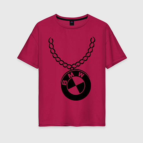 Женская футболка оверсайз БМВ медальон / Маджента – фото 1