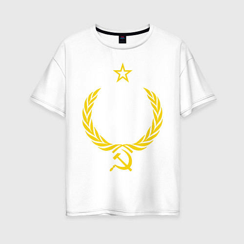 Женская футболка оверсайз Вождь СССР / Белый – фото 1