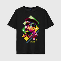 Футболка оверсайз женская Stalin Art, цвет: черный