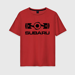 Футболка оверсайз женская Subaru, цвет: красный
