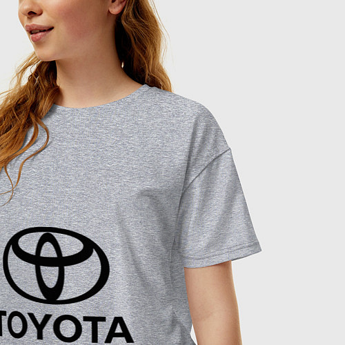 Женская футболка оверсайз Toyota Logo / Меланж – фото 3