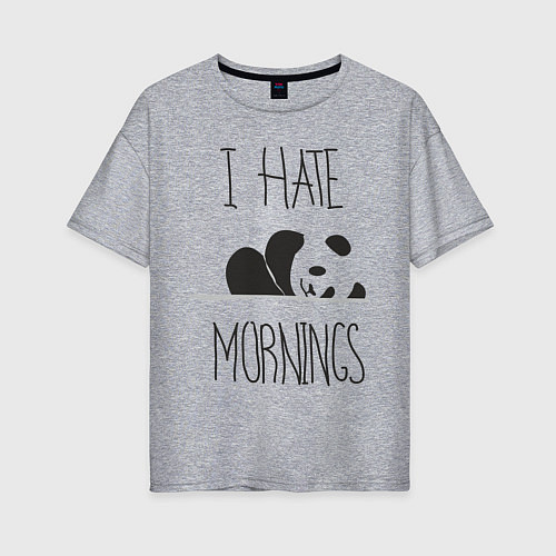 Женская футболка оверсайз Ненавижу утро! / Меланж – фото 1