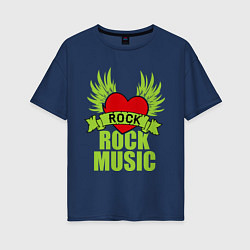 Женская футболка оверсайз Rock Music Love