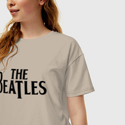 Футболка оверсайз женская The Beatles, цвет: миндальный — фото 2