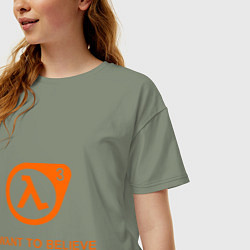 Футболка оверсайз женская HL3: I want to believe, цвет: авокадо — фото 2